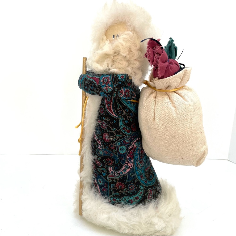 M. Kugler Vintage 1991 Handcrafted  Fabric Standing Santa Door Stop